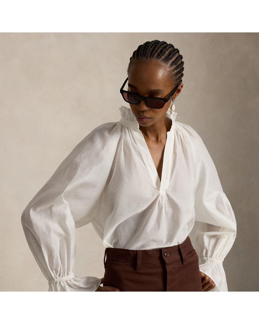 Polo Ralph Lauren Natural Cotton-Silk Organdy Shirt