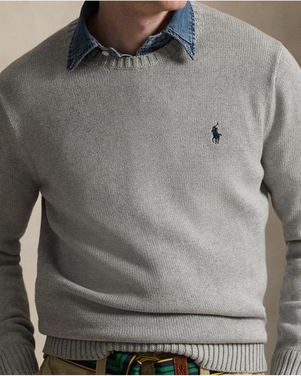 Polo Ralph Lauren Gray Cotton Crewneck Jumper for men