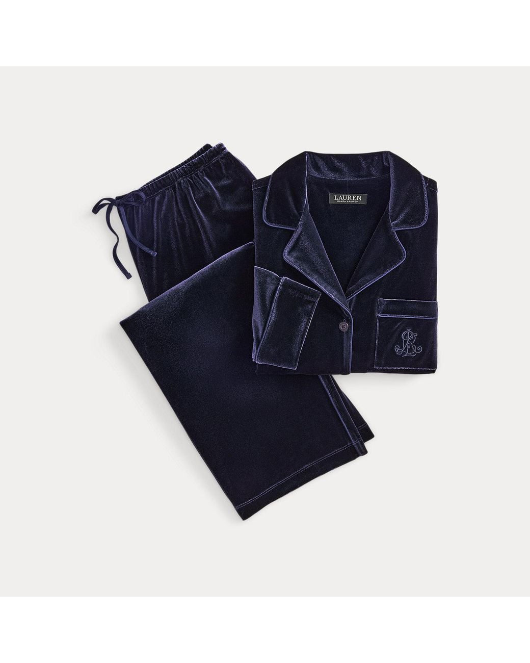 Ralph Lauren Black Velvet Sleep Set