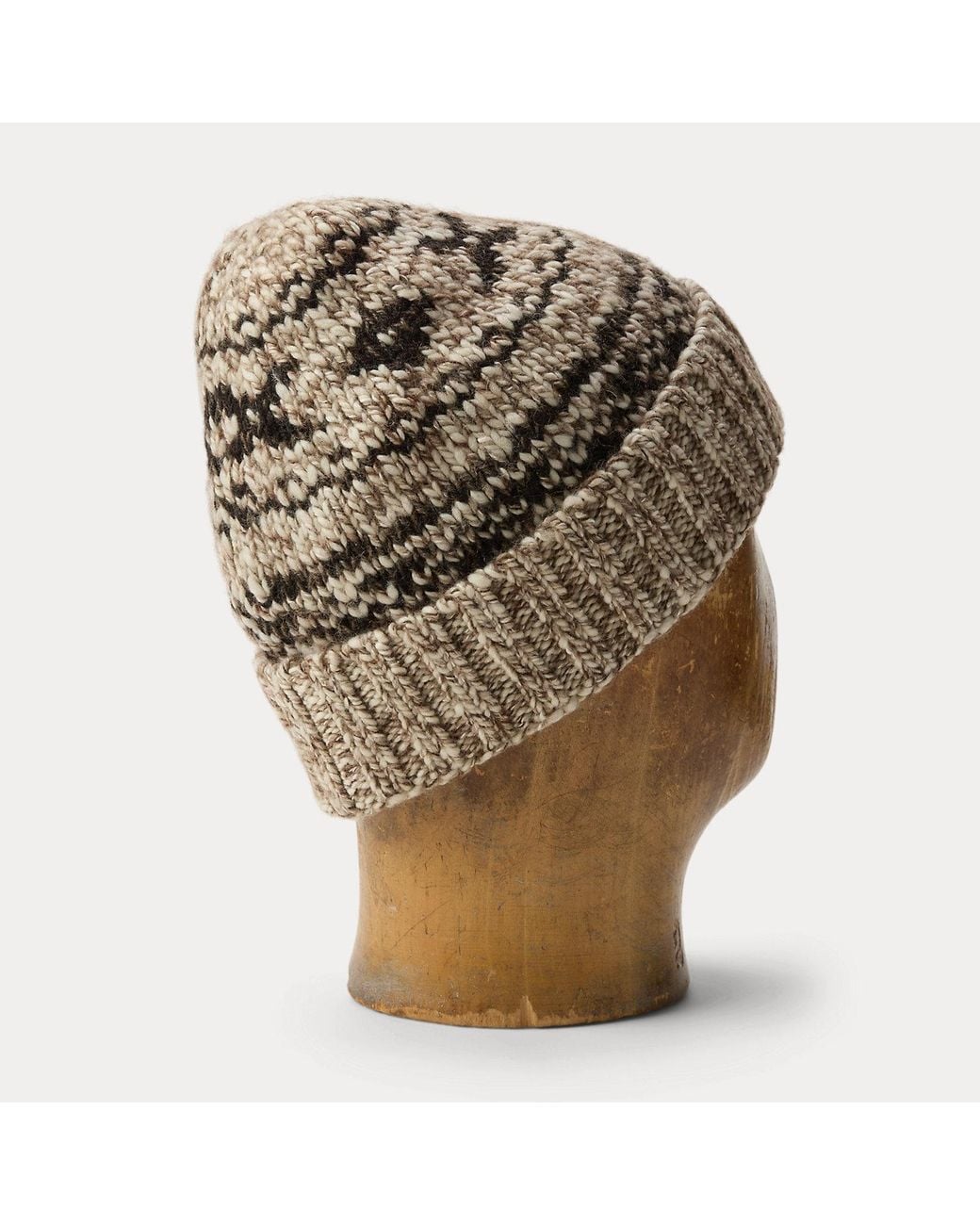 RRL Natural Fair Isle Wool-Blend Watch Cap for men