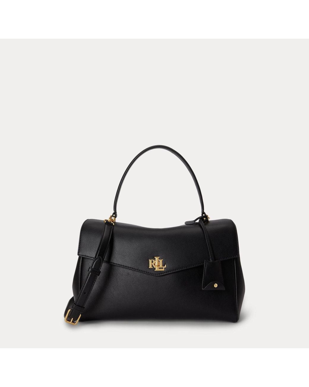 Ralph Lauren Gray Nappa Leather Medium Farrah Soft Satchel