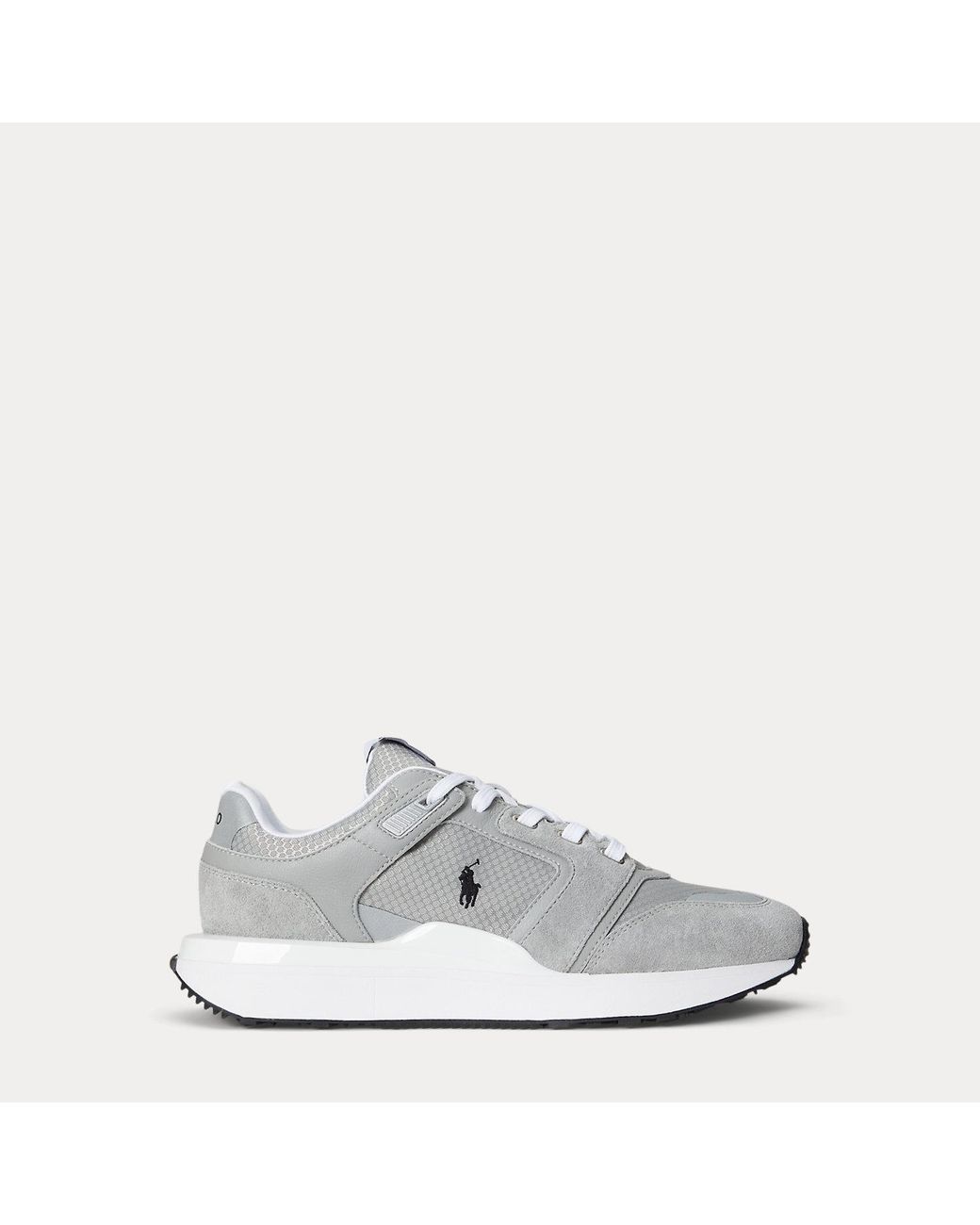 Polo Ralph Lauren White Train 89 V2 Suede-Panelled Trainer for men