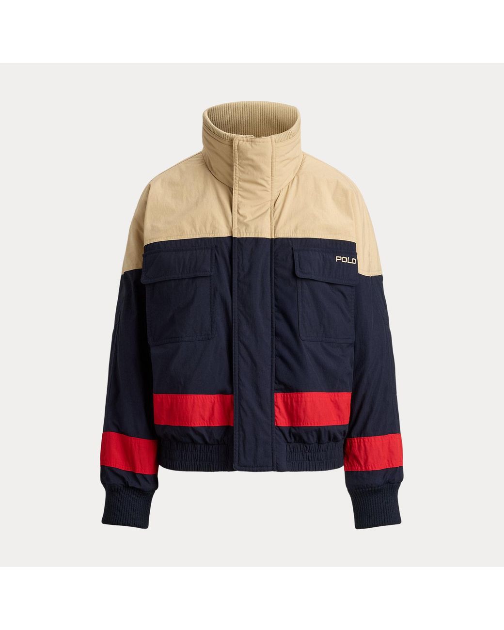 Polo Ralph Lauren Red Color-Blocked Ski Puffer Jacket