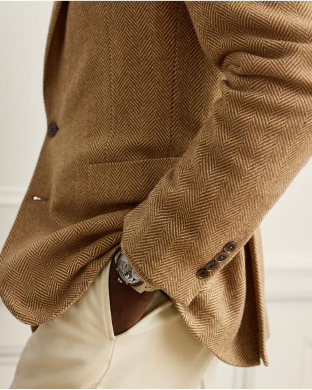 Ralph Lauren Brown Glenn Hand-Tailored Herringbone Jacket for men