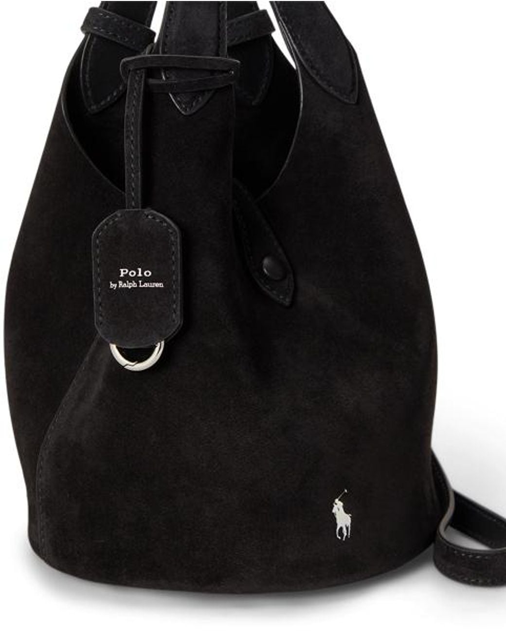 Polo Ralph Lauren Black Polo Play Suede Small Tote & Crossbody