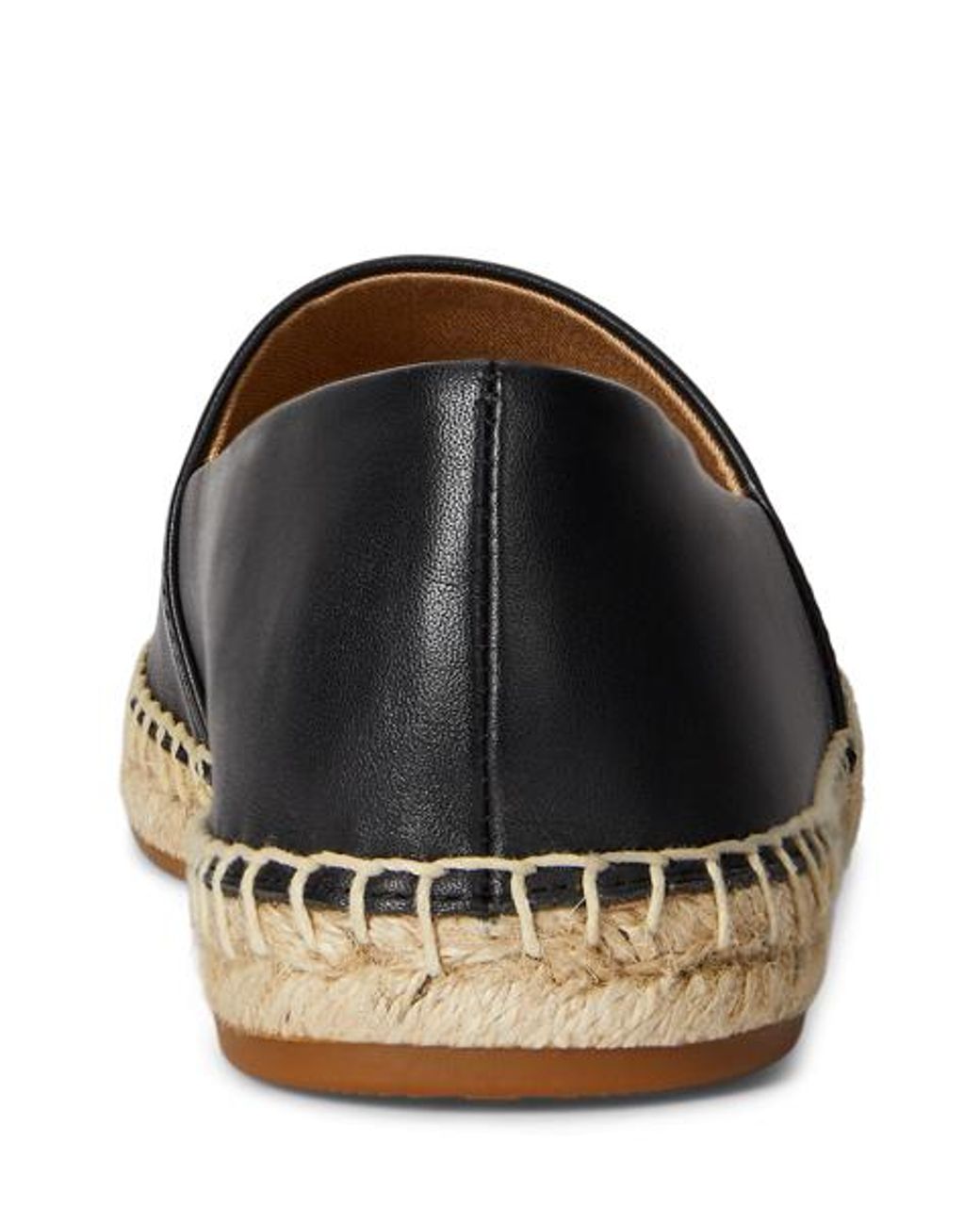 Ralph Lauren Black Cameryn Nappa Leather Espadrille