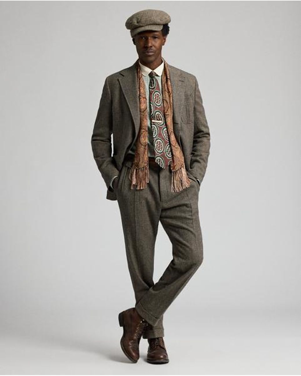 Ralph Lauren Multicolor Wool-Cotton Herringbone Suit Jacket for men