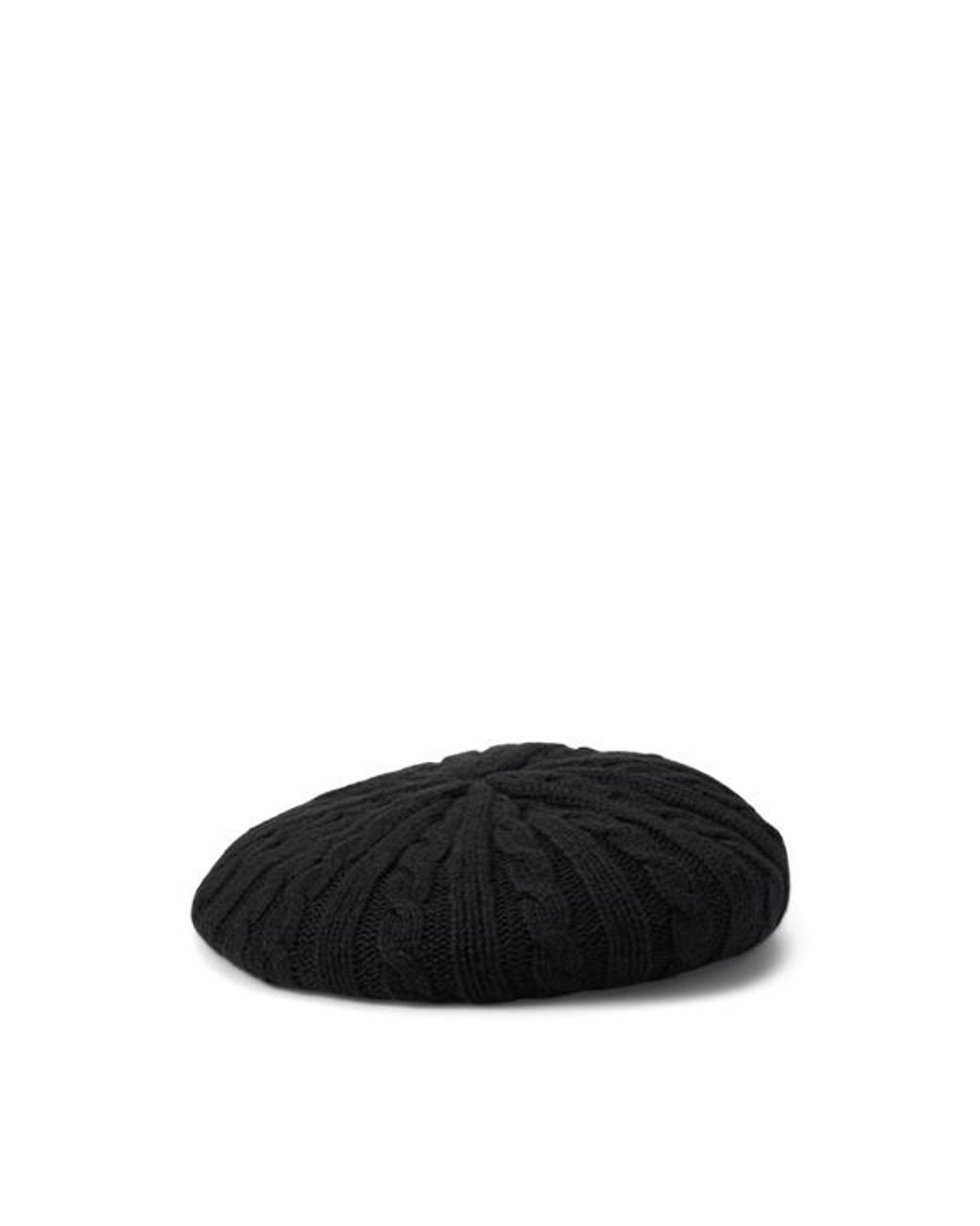Ralph Lauren Black Cable-Knit Beret
