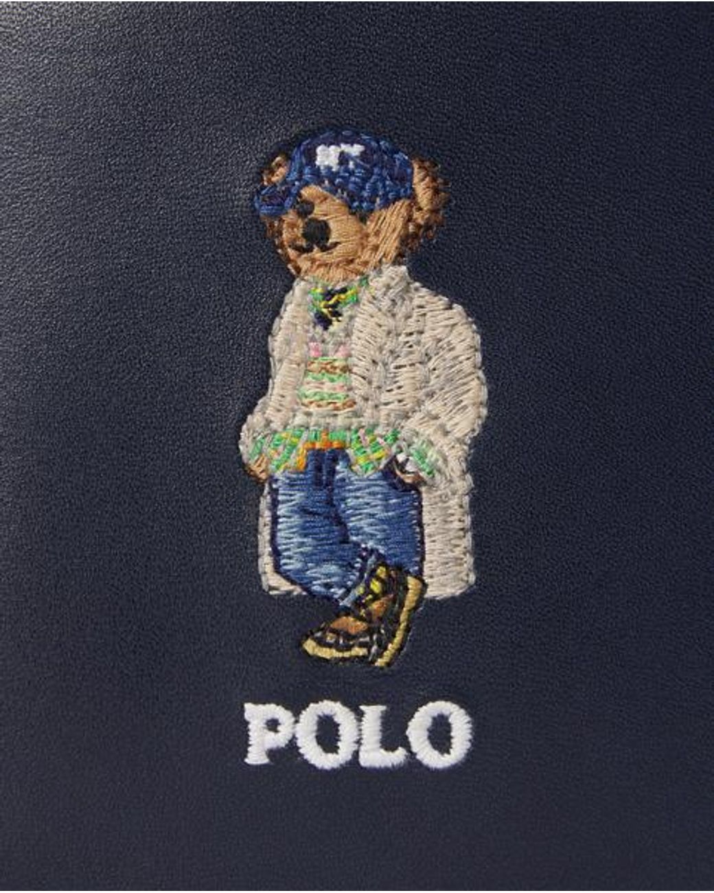 Polo Ralph Lauren Blue Polo Bear Leather Billfold Wallet for men