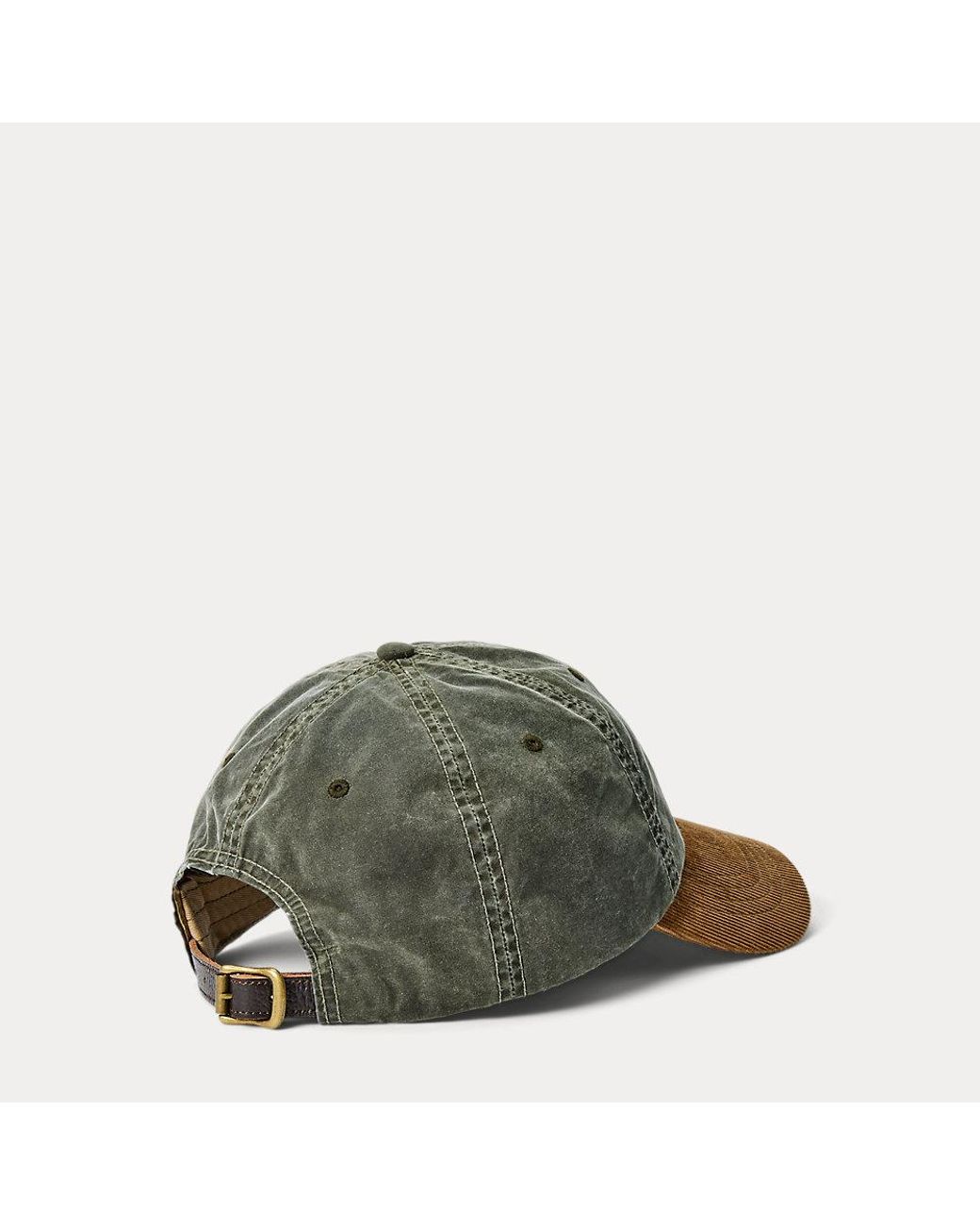 帽子 Ralph Lauren POLOCOUNTRY oiled cloth cap Polo Ralph Lauren Polo Country Oilcloth Ball Cap in Green for Men