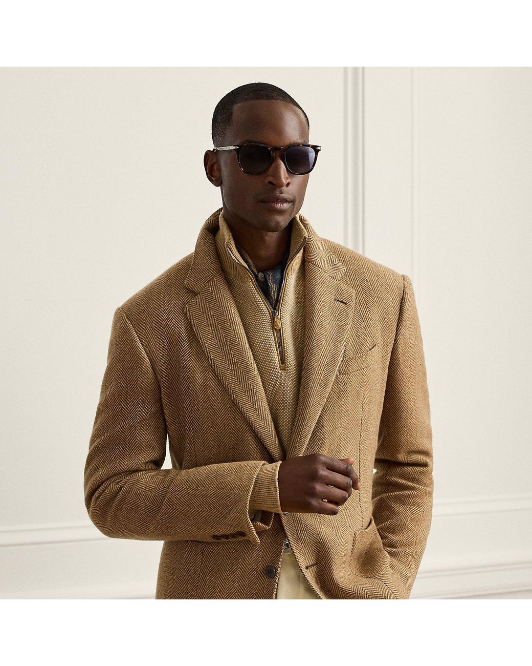 Ralph Lauren Brown Glenn Hand-Tailored Herringbone Jacket for men