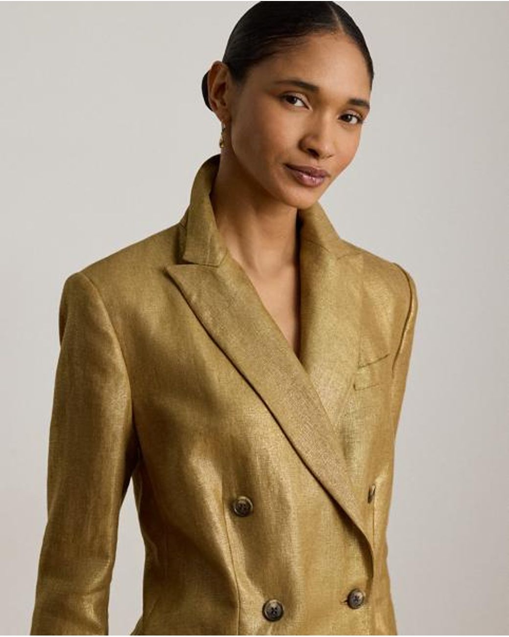 Ralph Lauren Green Foiled Linen Blazer