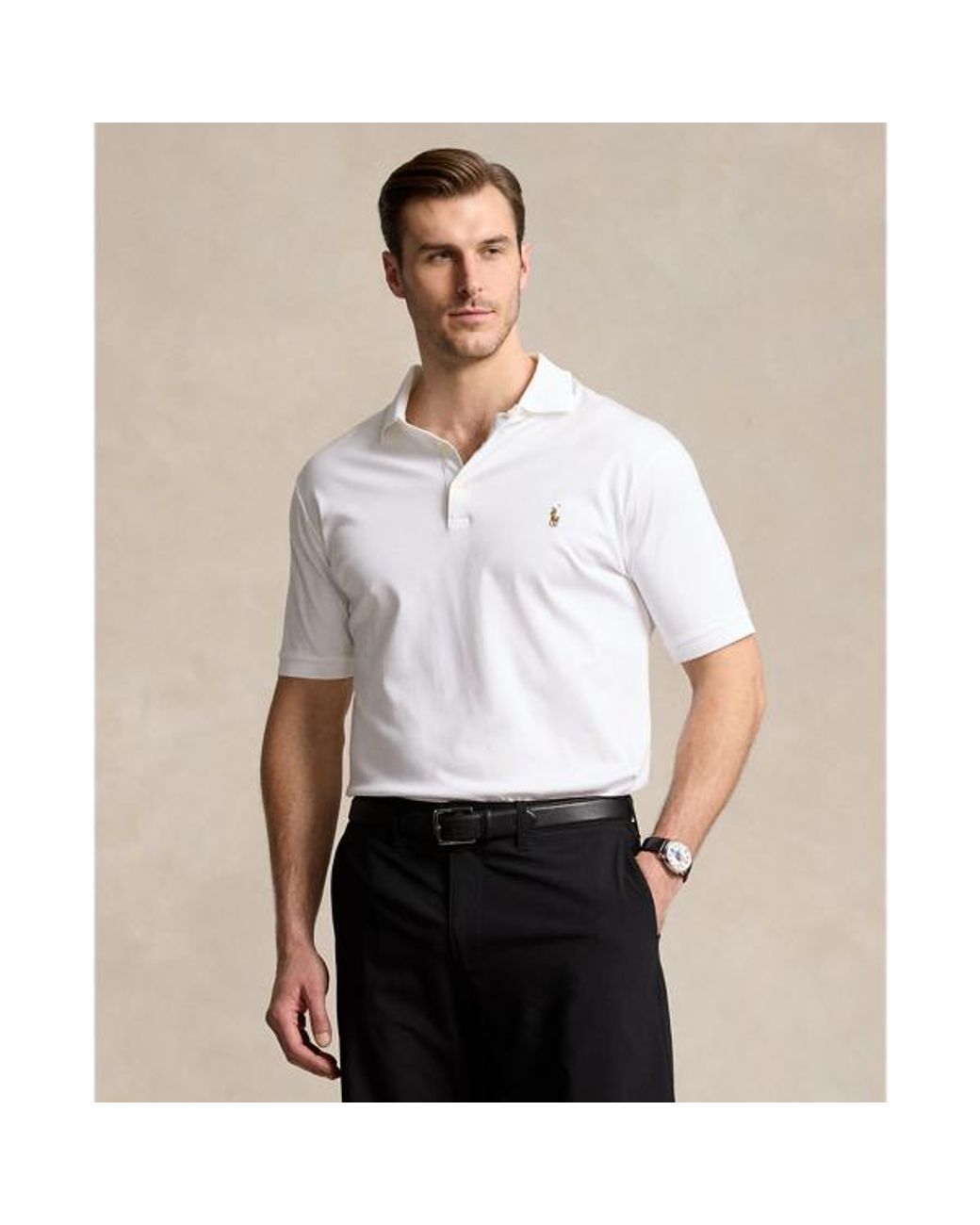 Ralph Lauren Soft Cotton Polo Shirt in White for Men | Lyst