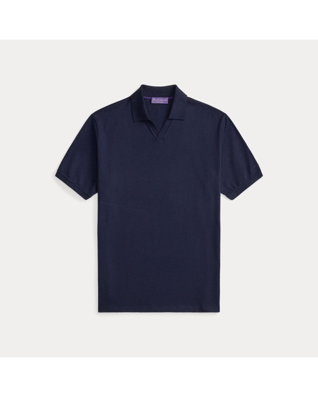 Ralph Lauren Blue Cotton-Cashmere Piqué Polo Shirt for men
