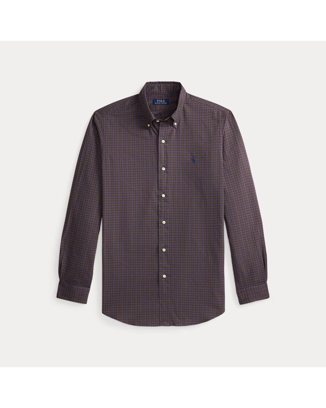 Polo Ralph Lauren Black Custom Fit Plaid Twill Shirt for men