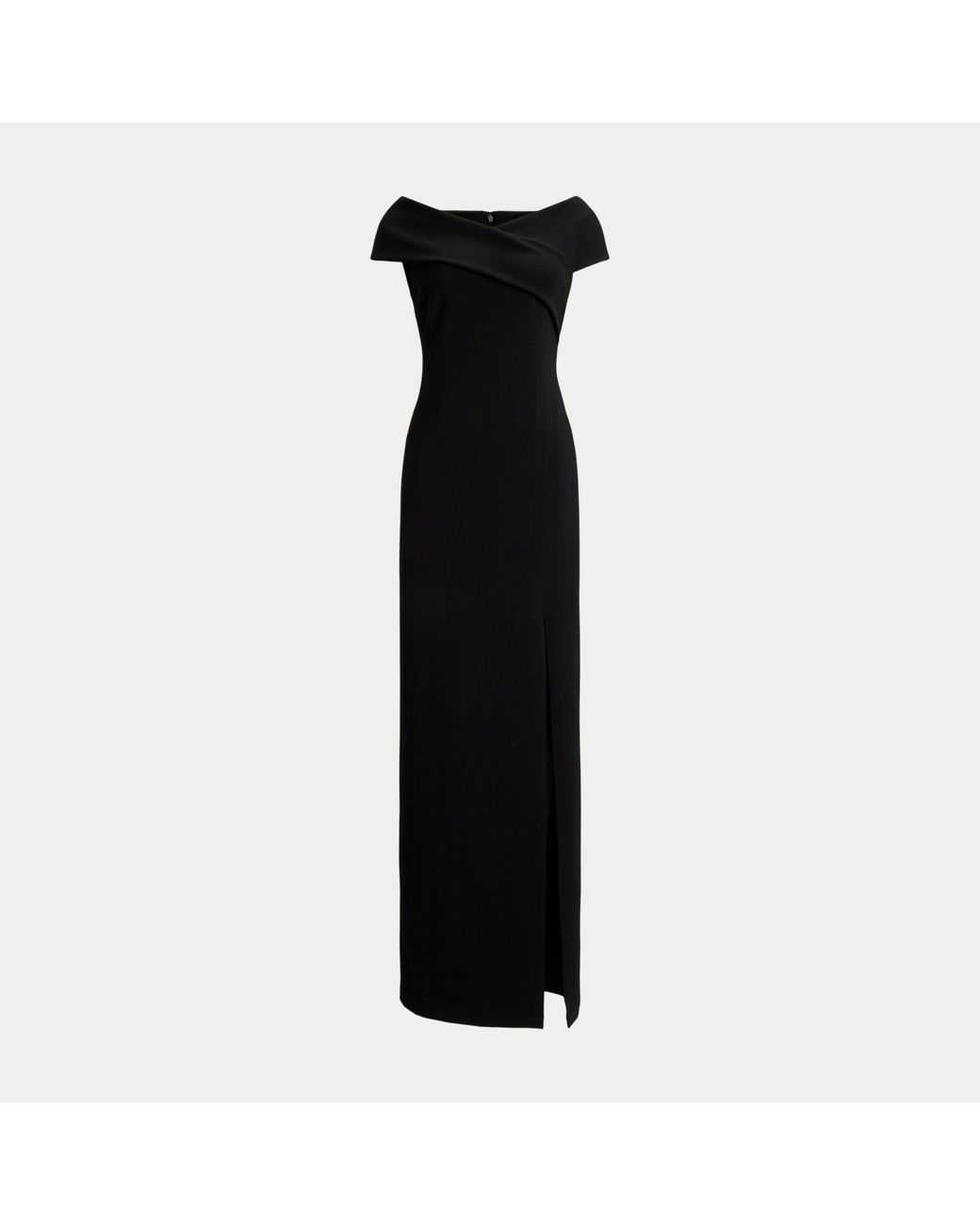 Ralph Lauren Black Faille Off-The-Shoulder Gown