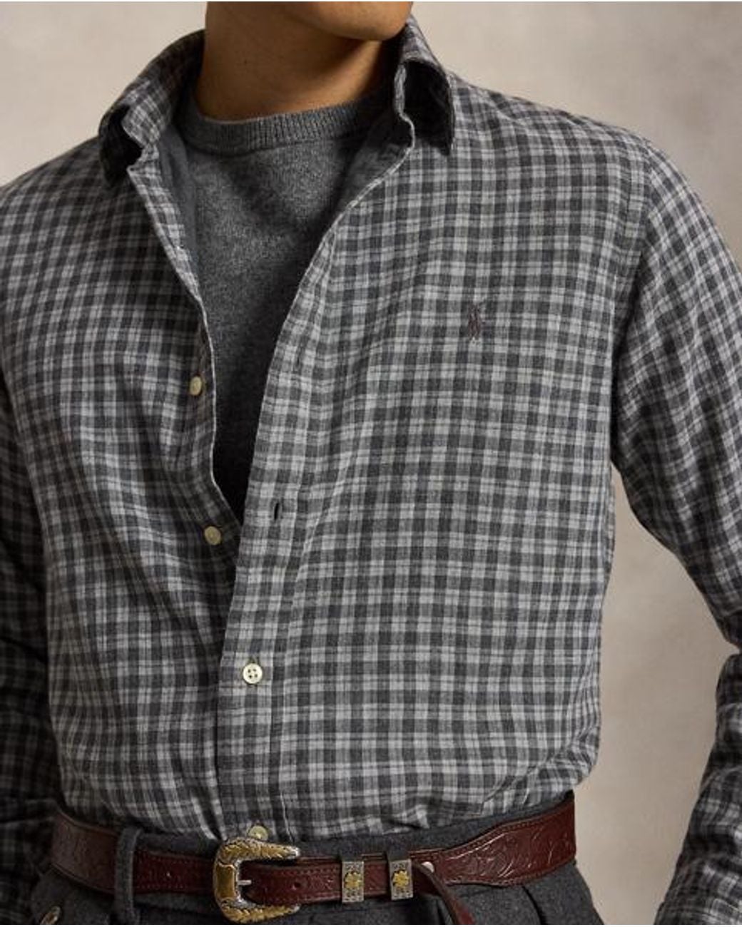 Polo Ralph Lauren Black Custom Fit Double-Faced Shirt for men