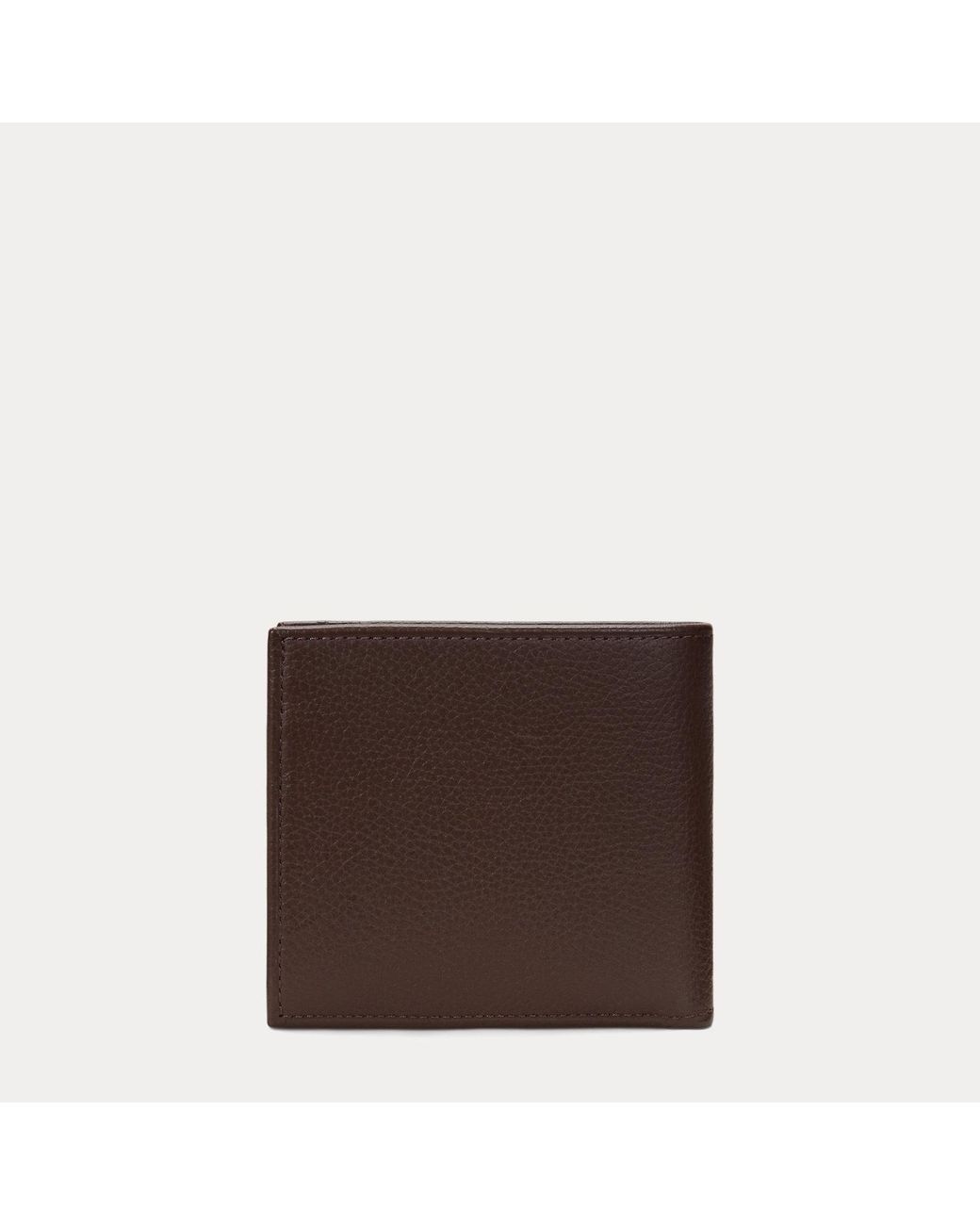 Polo Ralph Lauren Brown Pebbled Leather Billfold Coin Wallet for men