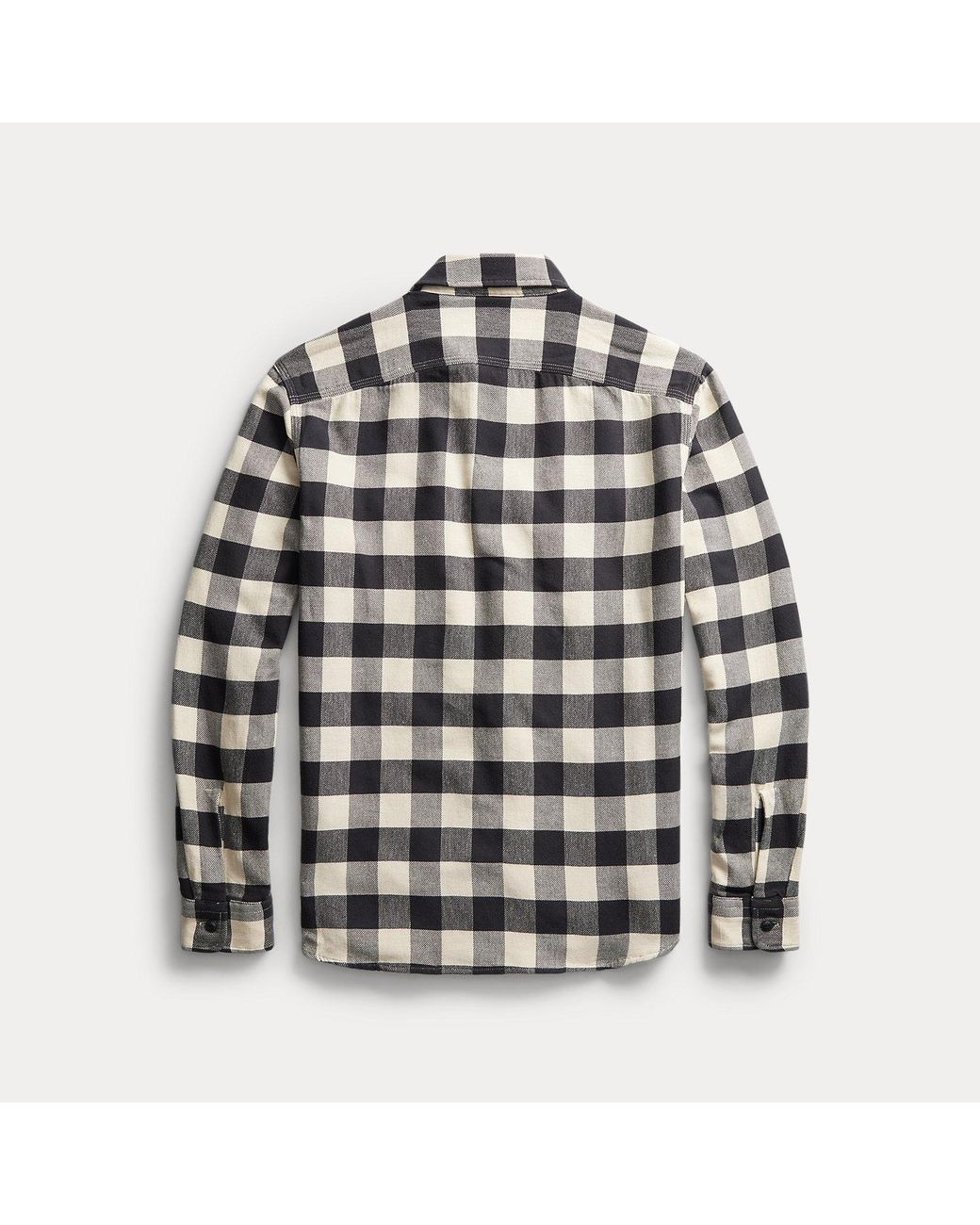 RRL Gray Buffalo Check Twill Workshirt for men