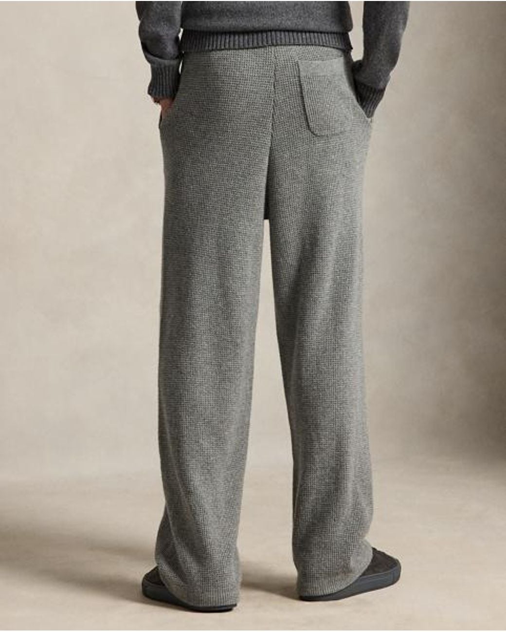 Polo Ralph Lauren Gray Waffle-Knit Wool-Cotton Trouser for men