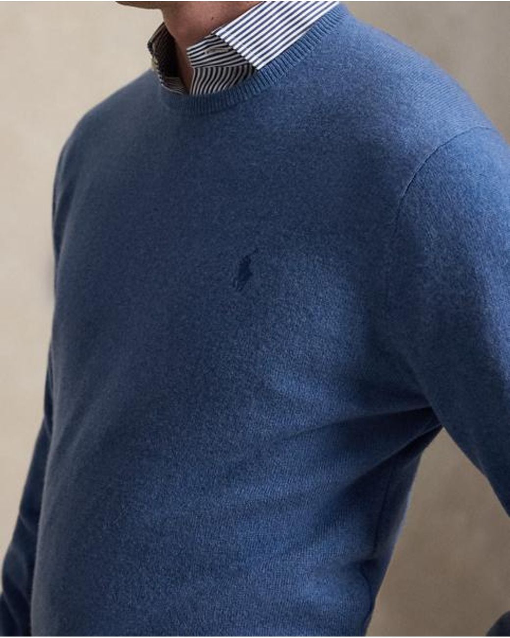 Polo Ralph Lauren Blue Wool Crewneck Jumper for men