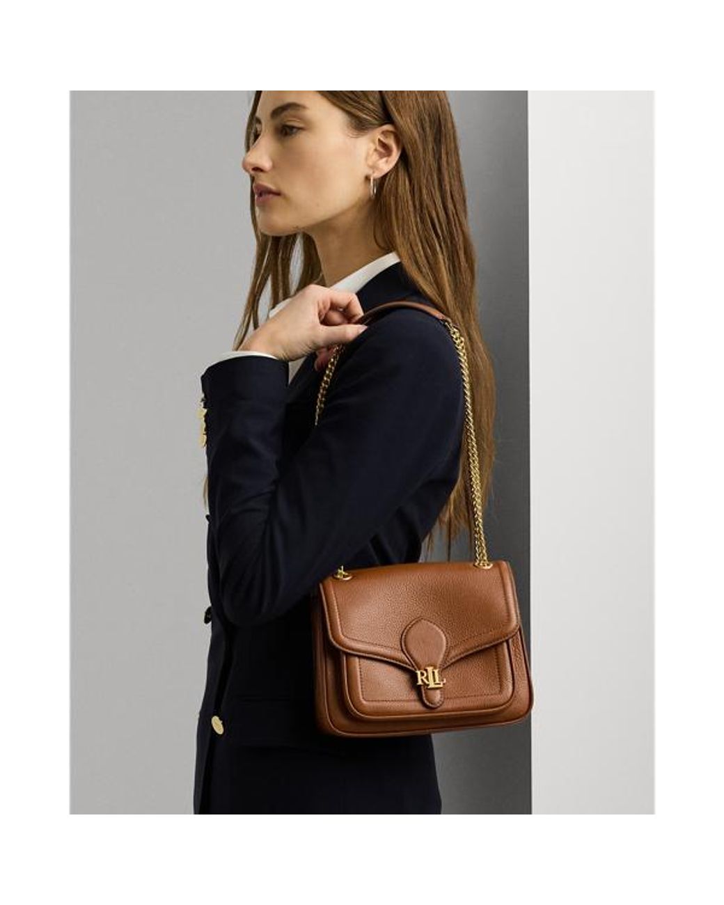 Ralph Lauren Pebbled Small Bradley Convertible Bag in Blue Lyst UK