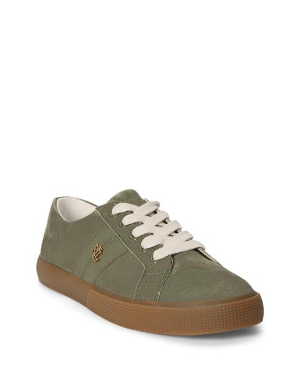 Ralph Lauren Green Janson Ii Suede & Nappa Leather Trainer
