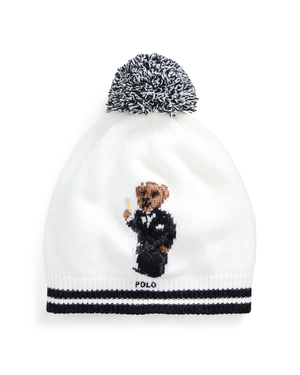 polo bear pom pom hat