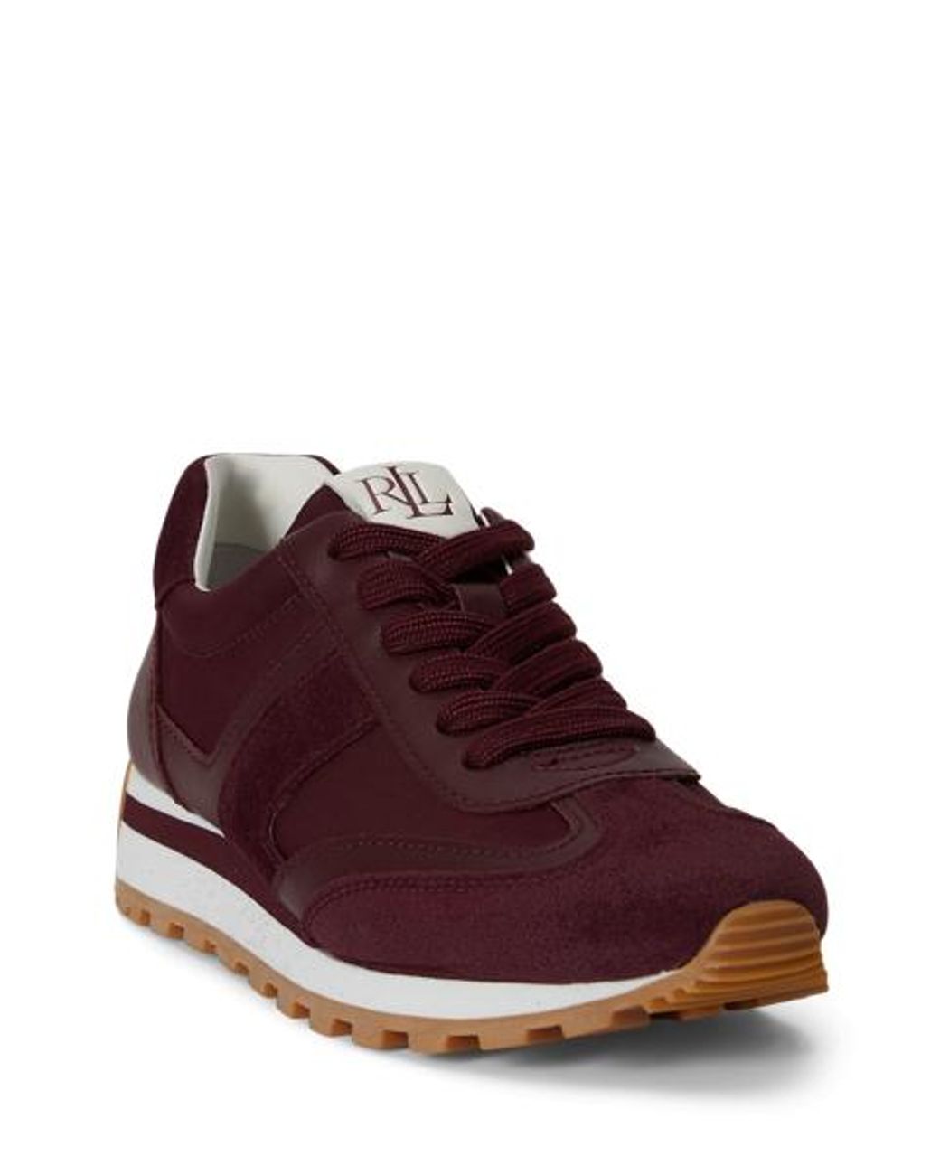 Ralph Lauren Red Dani Colour-Blocked Leather Trainers