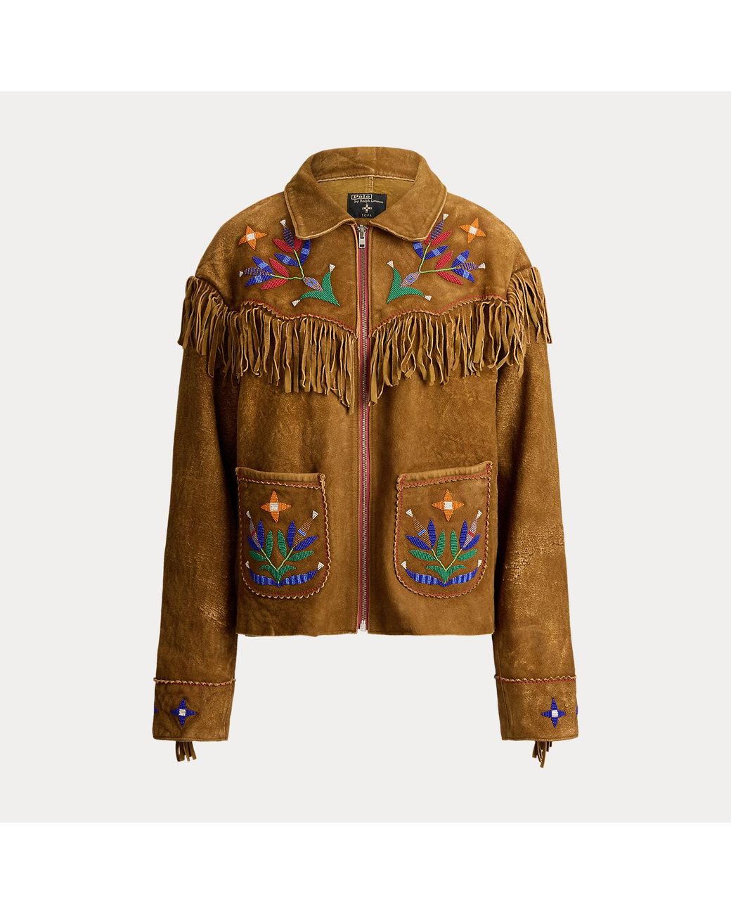 Polo Ralph Lauren Brown Ralph Lauren Prl X Tópa Standing Sage Fringe Jacket for men