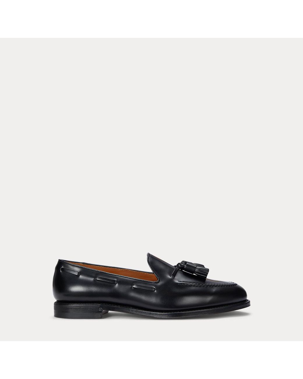 Polo Ralph Lauren Black Maestra Tassel Calfskin Loafer for men