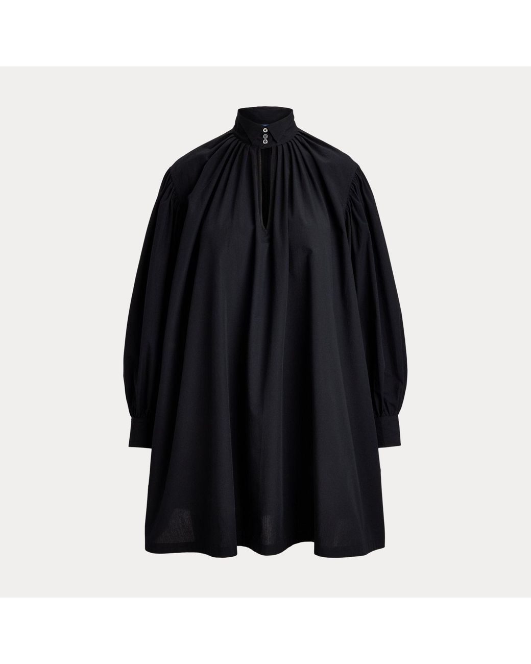 Polo Ralph Lauren Black Pleated Tuxedo-Collar Dress