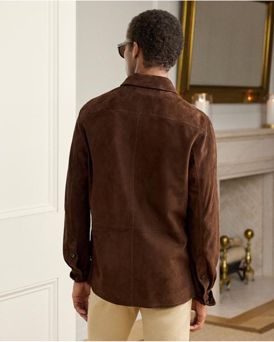 Ralph Lauren Brown Suede Overshirt for men