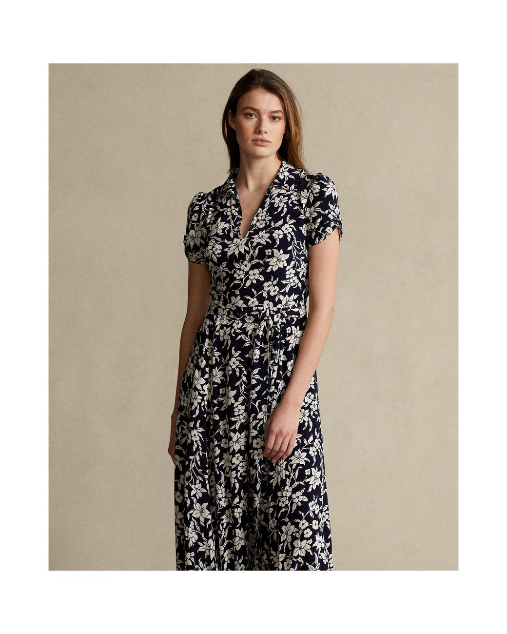 Polo Ralph Lauren Floral A-line Dress in Blue | Lyst