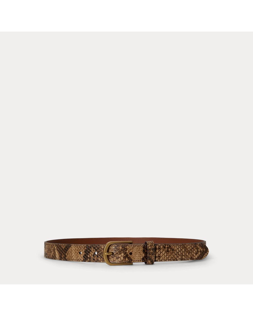 Ralph Lauren Blue Rounded-Buckle Embossed Skinny Belt