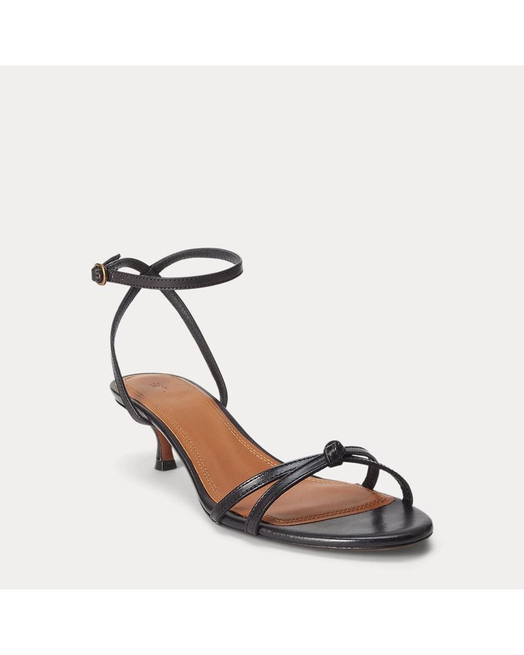 【大注目】POLO RALPH LAUREN ★ Leather Kitten-Heel Sandal Leather Kitten-Heel Sandal