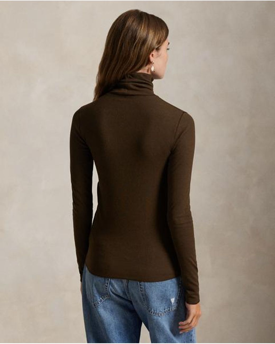 Polo Ralph Lauren Brown Stretch-Blend Turtleneck