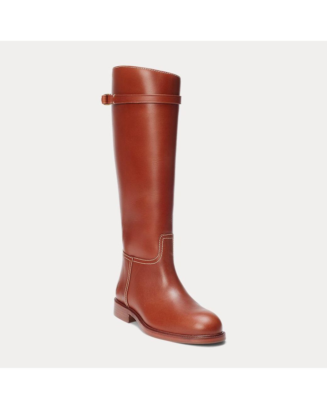brown leather polo boots