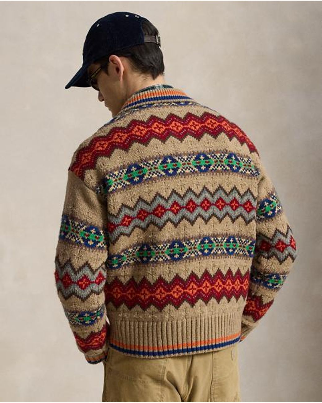 Polo Ralph Lauren Brown Fair Isle Wool-Blend Polo-Collar Jumper for men