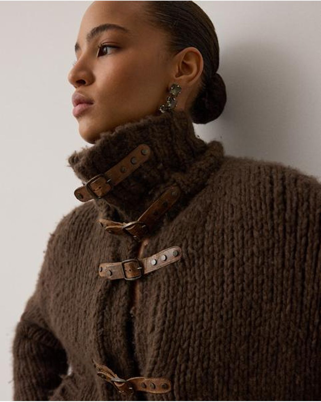 Ralph Lauren Brown Cashmere Jumper Flight Jacket