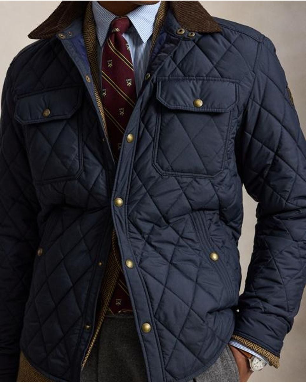Polo Ralph Lauren Blue The Beaton Quilted Shacket for men