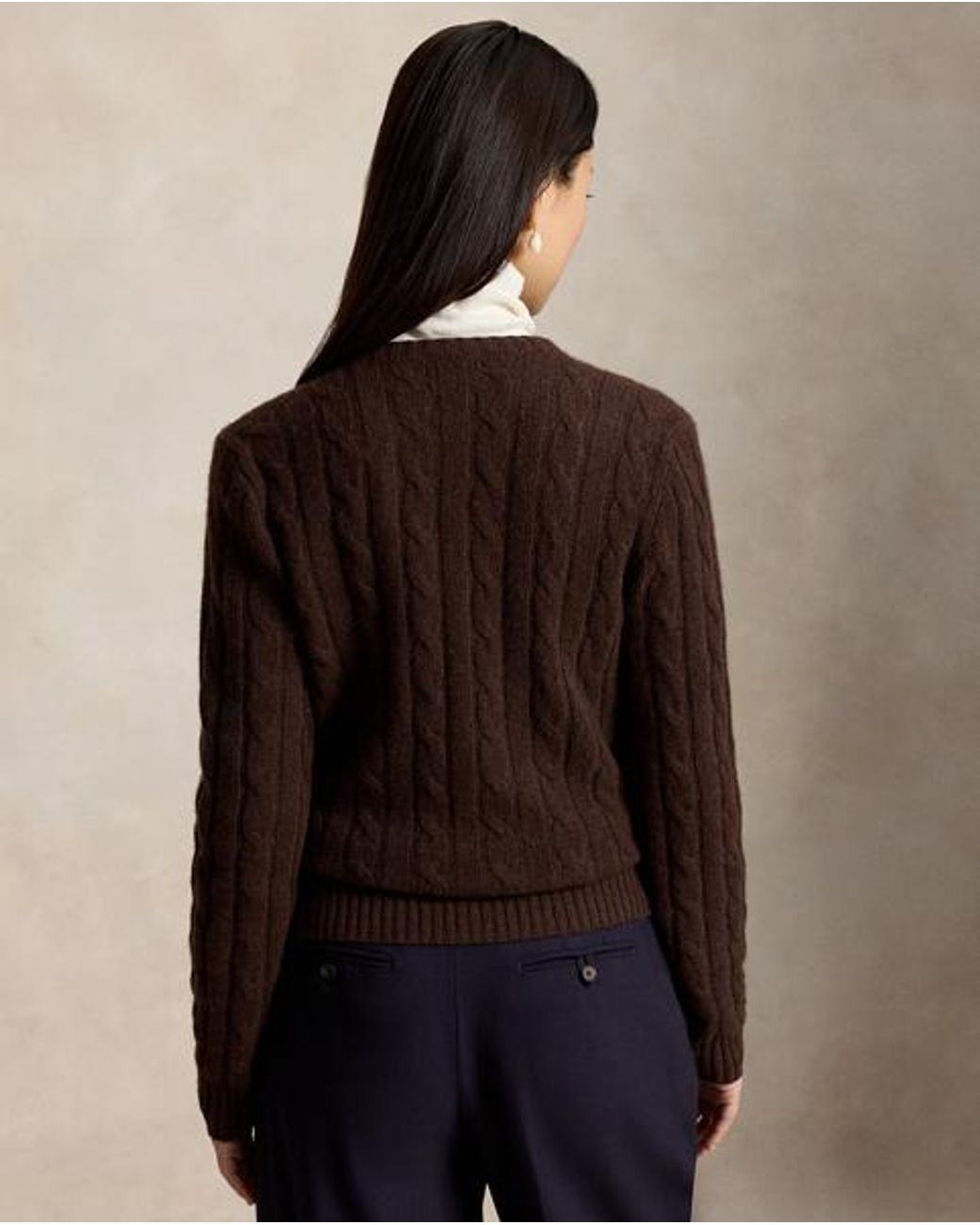 Polo Ralph Lauren Black Cable-Knit Cashmere Sweater