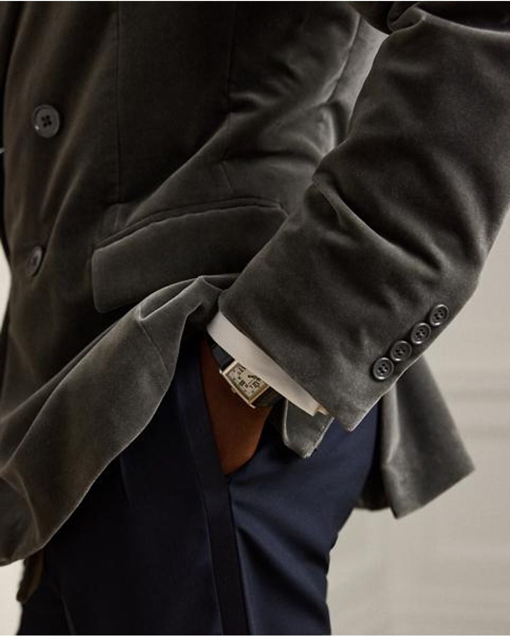 Ralph Lauren Gray Ralph Lauren Glenn Hand-Tailored Velvet Jacket for men