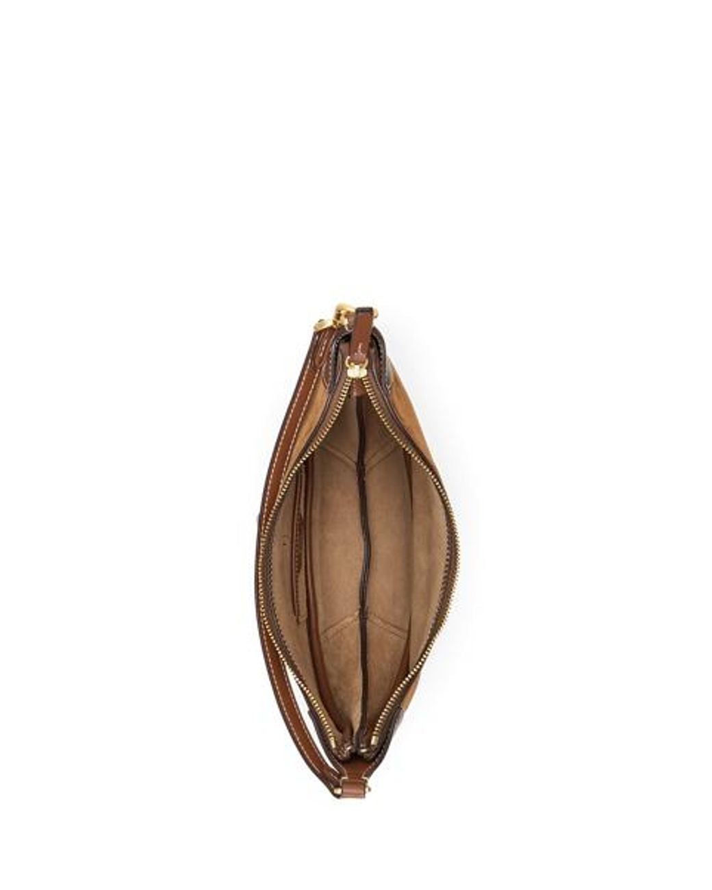 Polo Ralph Lauren Brown Polo Id Suede-Leather Mini Shoulder Bag