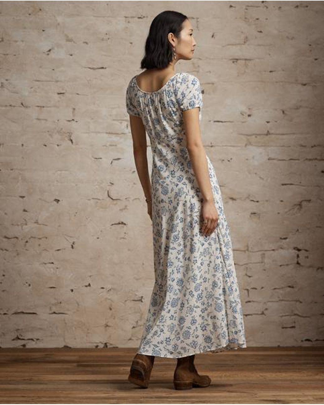 RRL White Floral-Print Voile Dress