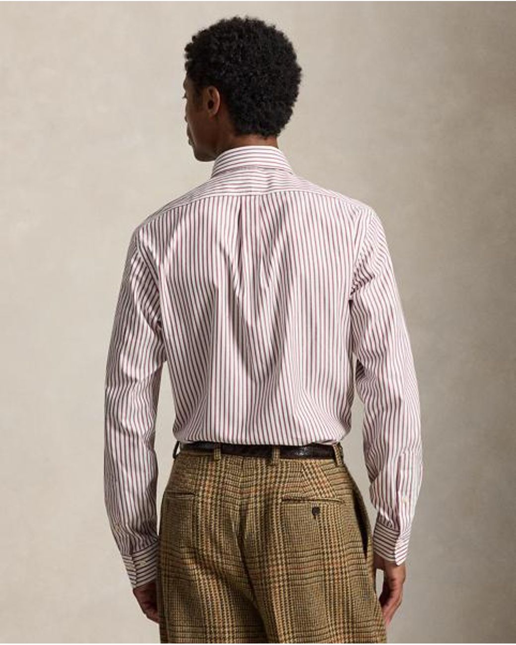 Polo Ralph Lauren Gray Custom Fit Striped Pinpoint Oxford Shirt for men