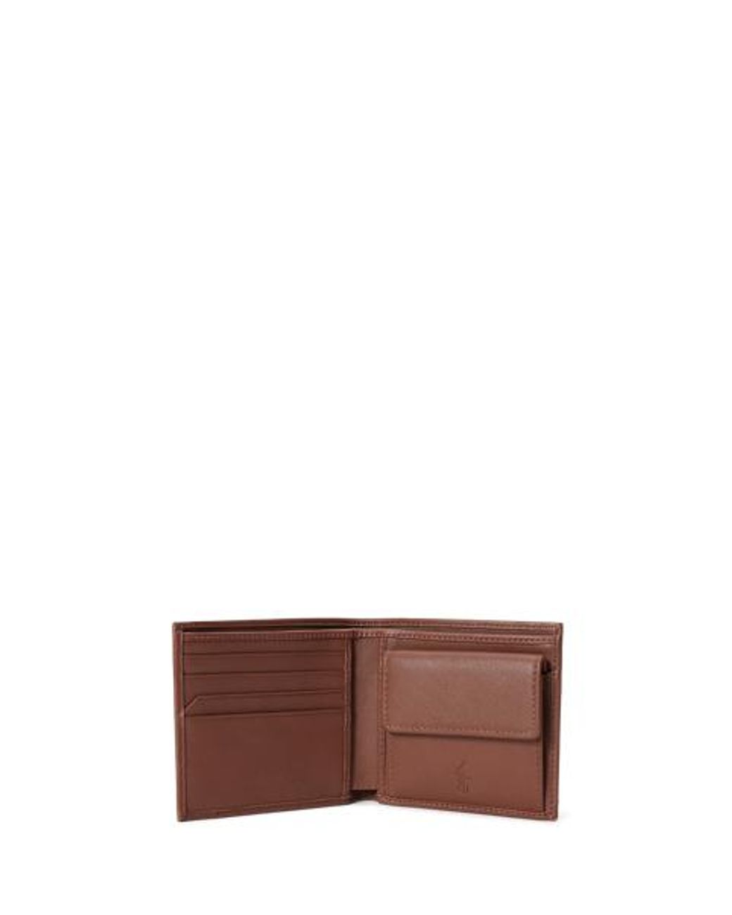 Polo Ralph Lauren Brown Smooth Leather Billfold Coin Wallet for men