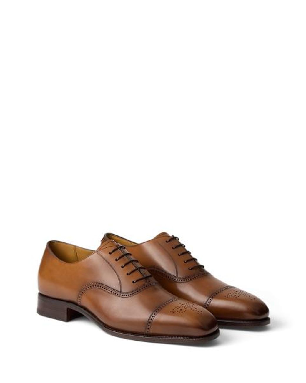 Ralph Lauren Brown Denver Burnished Calfskin Cap-Toe Shoe for men