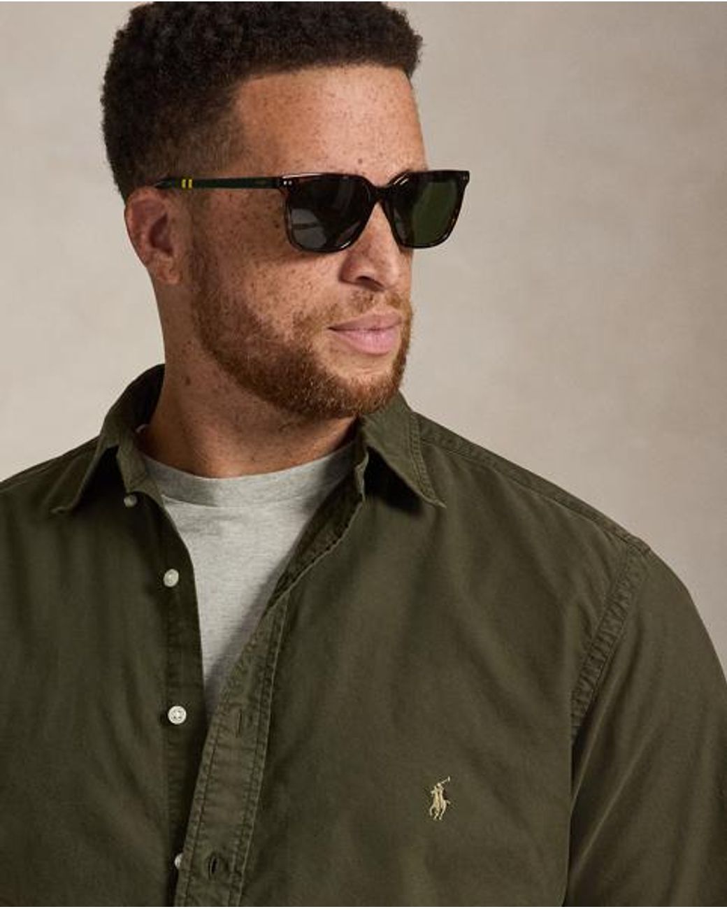 Ralph Lauren Green Garment-Dyed Oxford Shirt for men