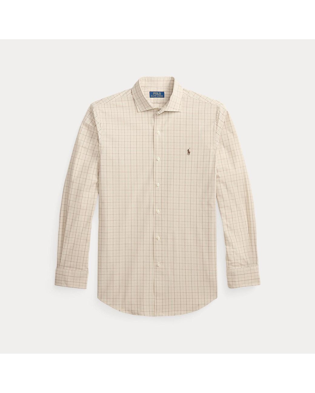 Polo Ralph Lauren Natural Custom Fit Checked Stretch Poplin Shirt for men